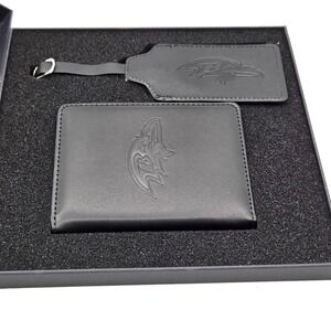Baltimore Ravens Black Wallet with Matching Keychain Officially‎ Licensed NFL